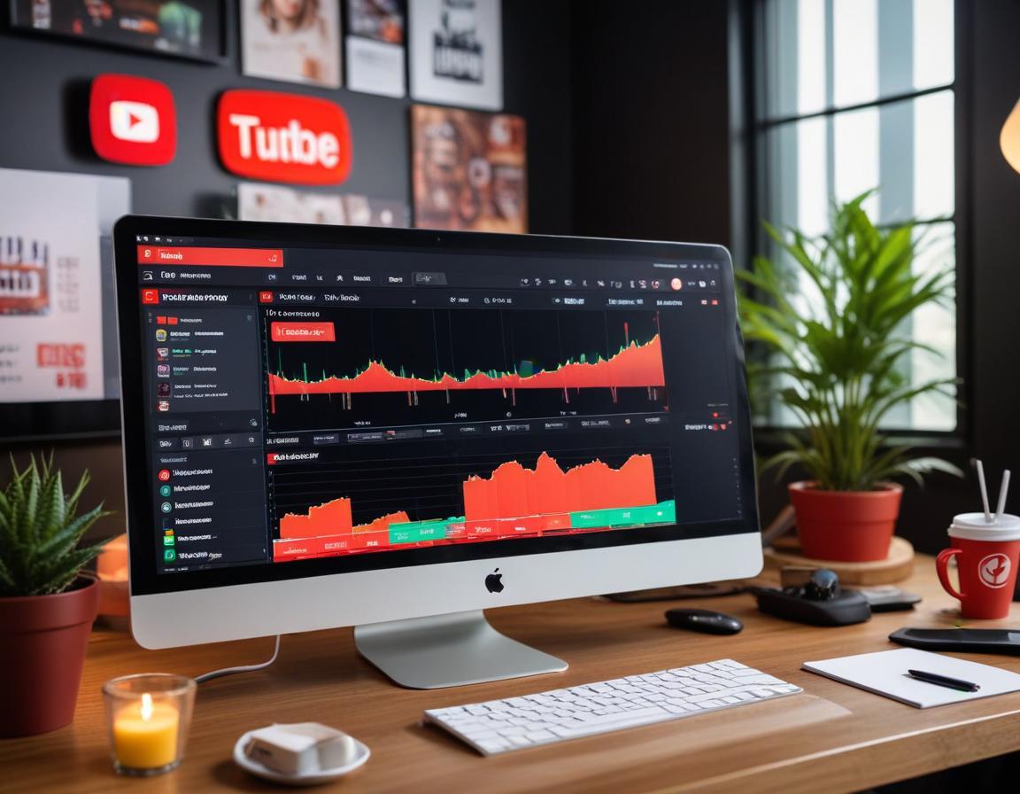ภาพสวยงามแสดงภาพรวมของห้องสตูดิโอ YouTube Studio ที่ทันสมัยและนวัตกรรม