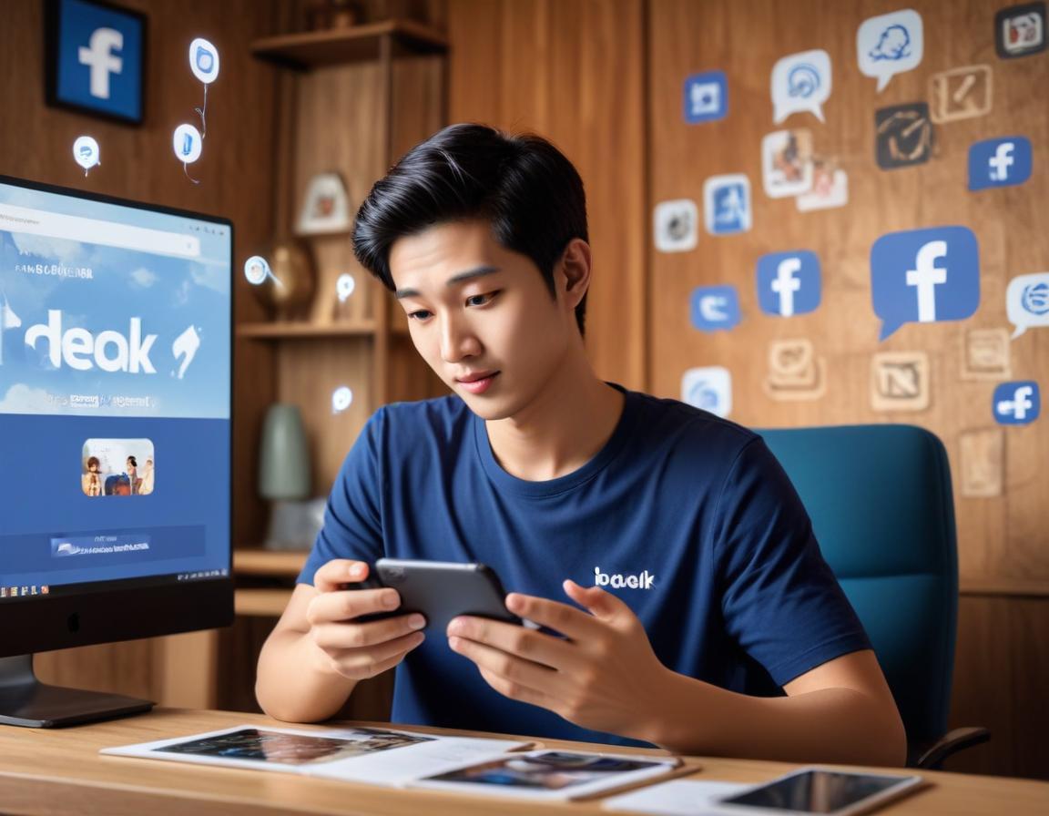 โลโก้วงกลม Facebook และคำว่า